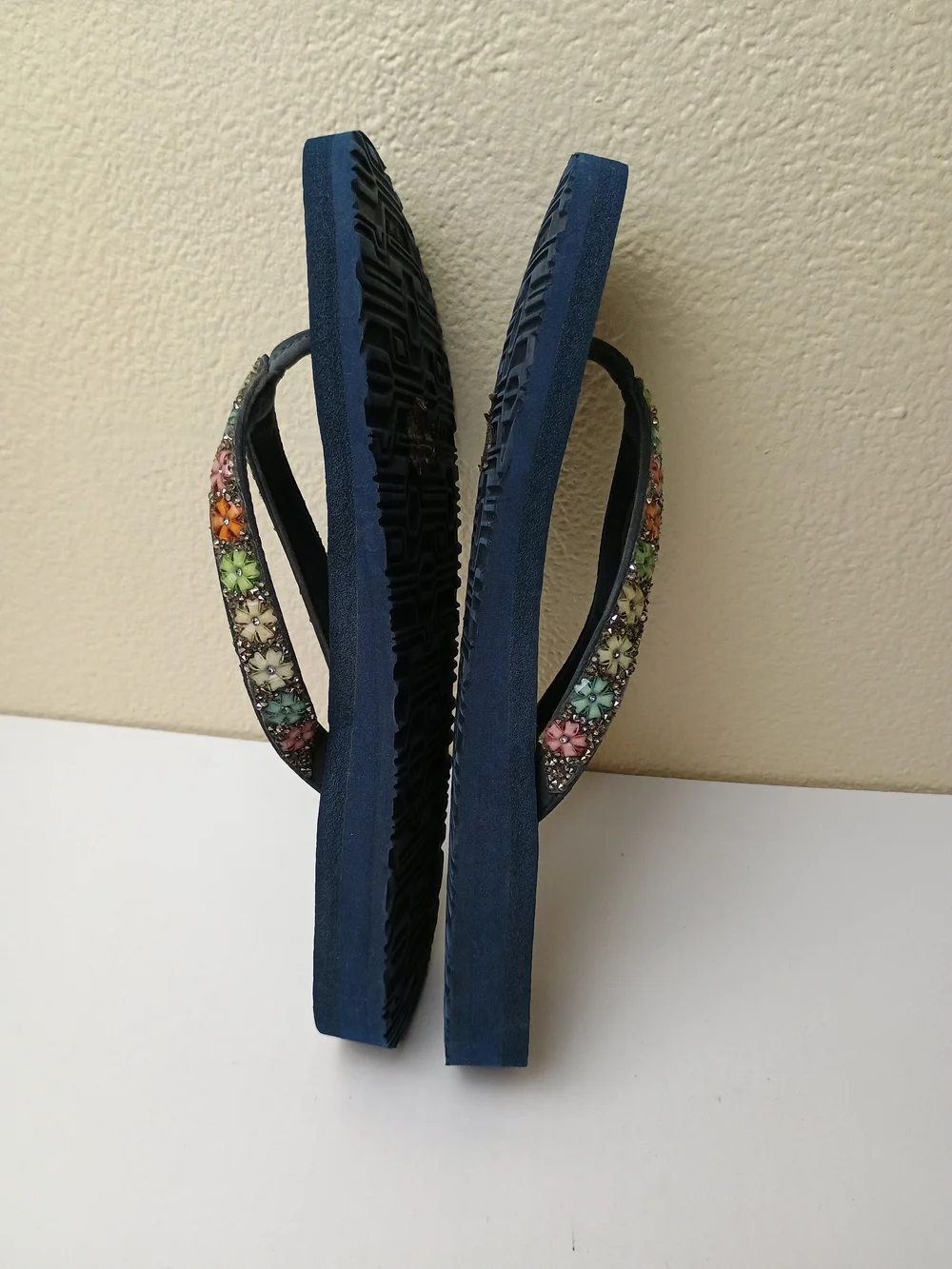 Skechers Cali Meditation Daisy Delight Navy Sandals Flip Flops